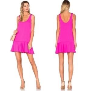 Amanda Uprichard Soren pink scoop neck dress size large